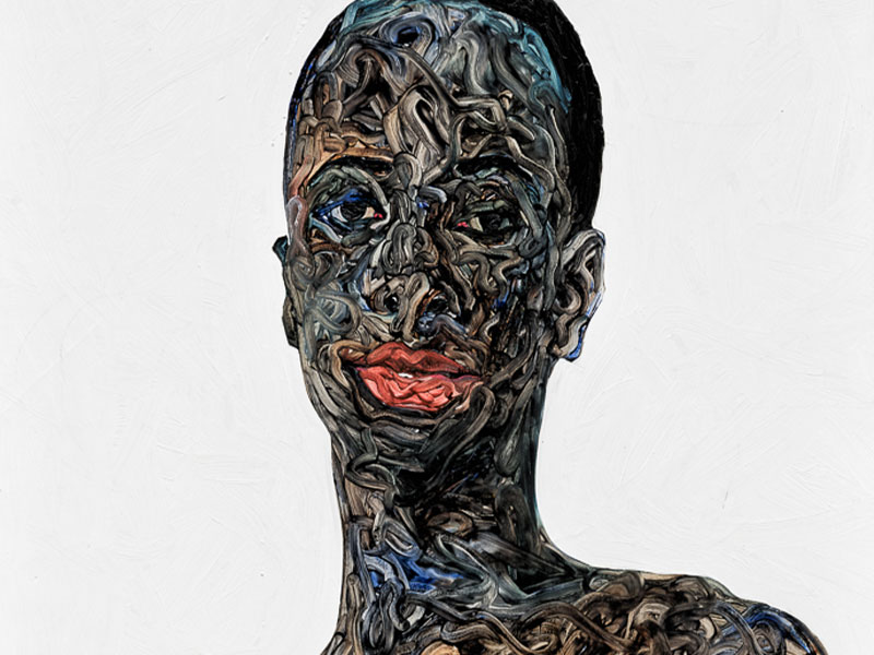 © Amoako Boafo, Kennedy (Detail), 2021 © Courtesy Shariat Collections, Foto: Jorit Aust